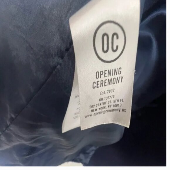 Opening Ceremony Blue Longline Compressed Wool Coat - Picture 3 of 10